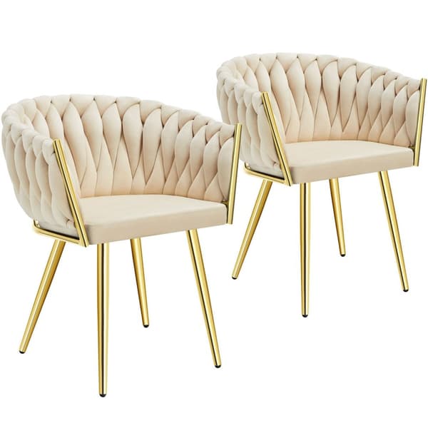 Set matsolar Astano i sammet, knutdesign - sandfärgad/guld, Uppsättning av 2