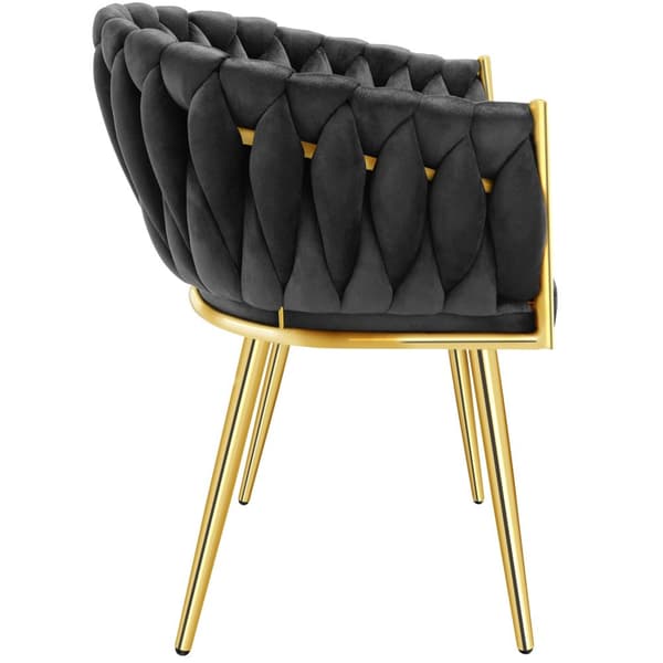 Set matsolar Astano i sammet, knutdesign - svart/guld, Uppsättning av 2