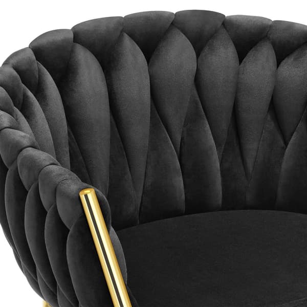 Set matsolar Astano i sammet, knutdesign - svart/guld, Uppsättning av 2