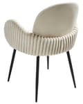 Miniatyrbilde 6 av 11: Sett med 2 Spisestoler Lys Beige Stofftrekk med Armlener i Fløyel Retro Design