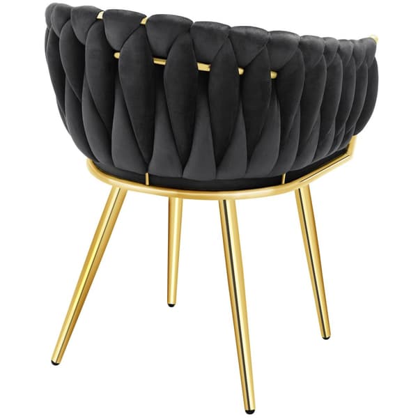 Spisebordsstole Astano velour - sort/guld,Sæt med 2 stk.