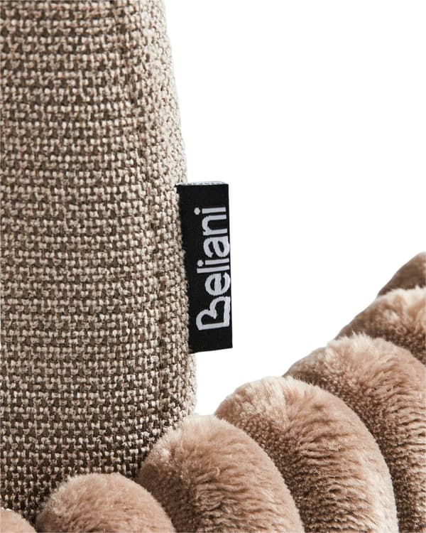 Spisebordsstol Taupe Stof Sæt af 2 Spisestole Moderne Spisestuestol Polstrede Stole til Spisebord med Armlæn Ribbet Ryg Design
