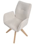 Miniatyrbilde 6 av 10: Svingbar Spisestol Lys Beige Lin Høyt Ryggstøtte Skandinavisk Stil