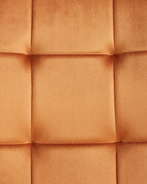 Spisebordsstol Orange Velour Sæt af 2 Polstrede Spisestuestole Komfortable til Spisestue Køkken Stofstole Indretning Skandinavisk
