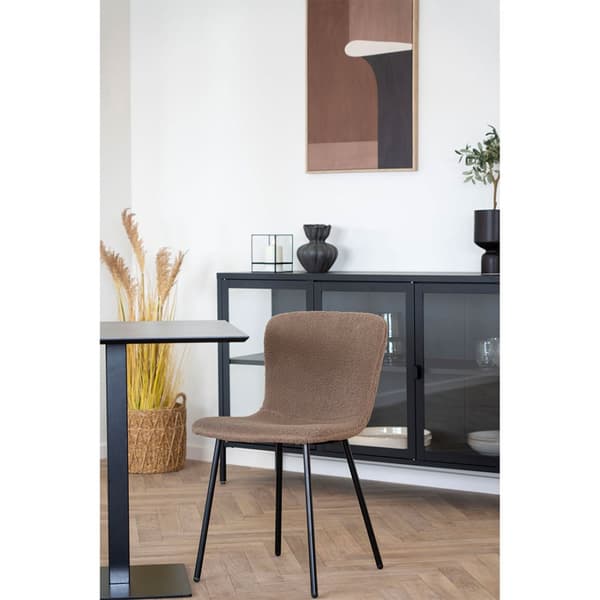 2 x  Halden spisestuestol imiteret pels brun.