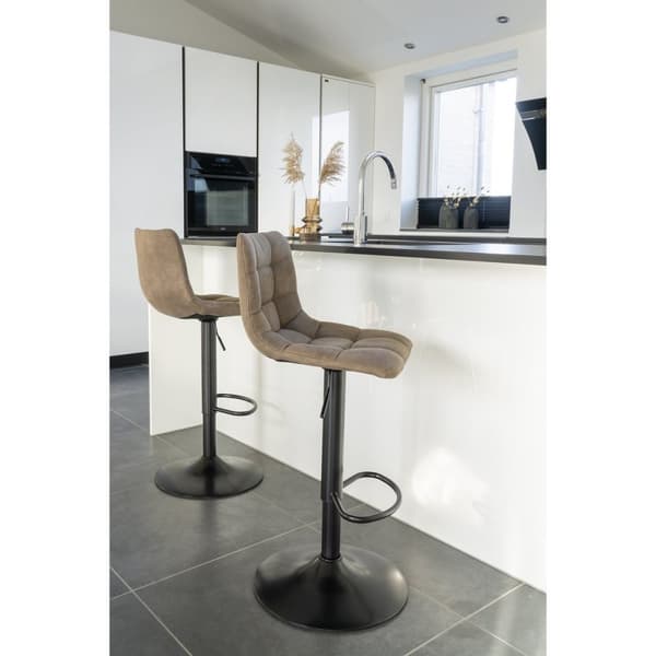 Rootz Middelfart Bar Chair Set - Justerbar barstolar - Mikrofiberstolar - Komfort & mångsidighet - 43 cm x 43 cm x 88-108cm