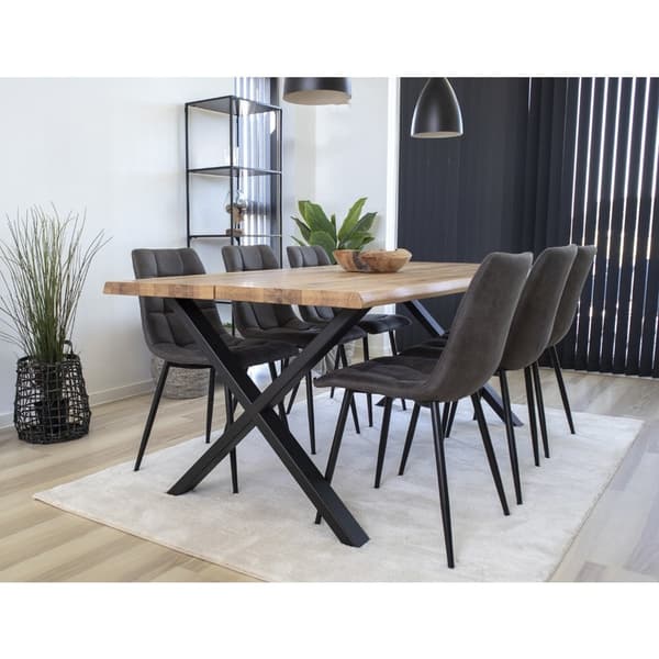 Rootz middelfart matstol uppsättning av 2 - bekväma mikrofiberstolar - moderna matstolar - robusta metallben - 44x55x86 cm