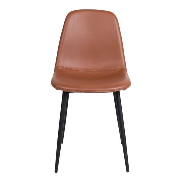 Rootz Stockholm matstol uppsättning av 2 - vintage klädd - bekväm sittplats - PU -läder - 54 cm x 44 cm x 88 cm