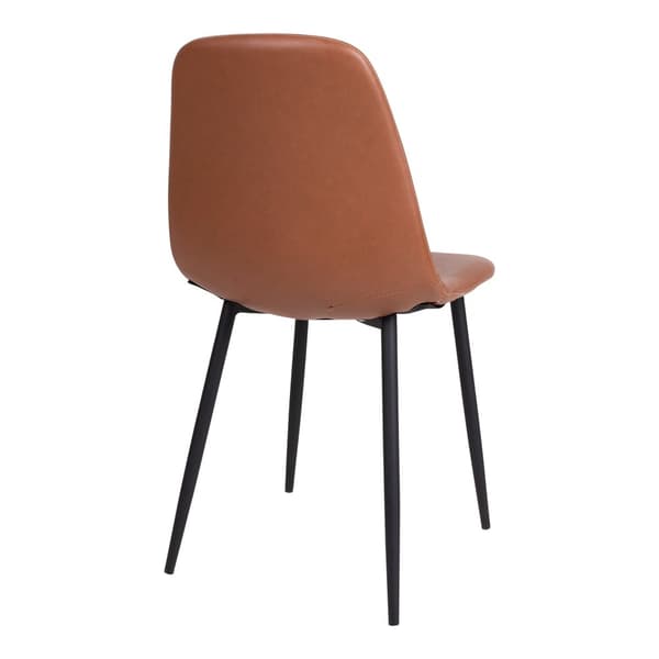 Rootz Stockholm matstol uppsättning av 2 - vintage klädd - bekväm sittplats - PU -läder - 54 cm x 44 cm x 88 cm