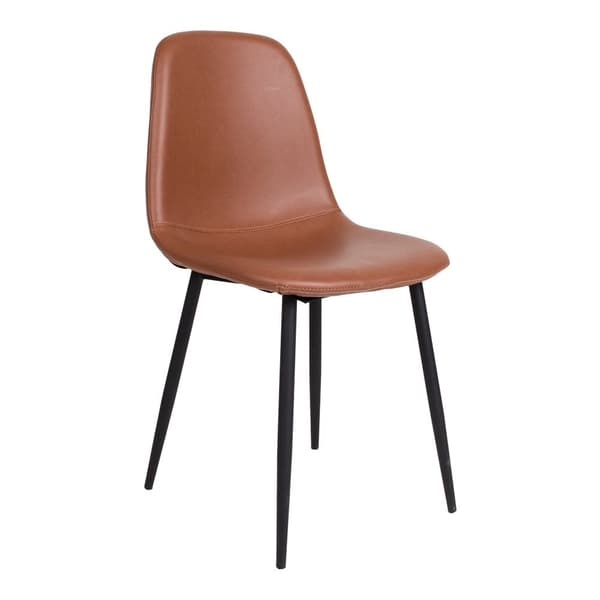Rootz Stockholm matstol uppsättning av 2 - vintage klädd - bekväm sittplats - PU -läder - 54 cm x 44 cm x 88 cm