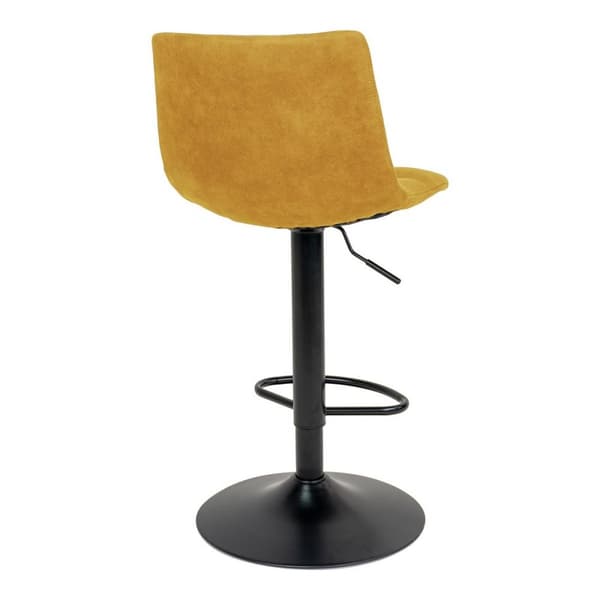 Rootz middelfart bar stol uppsättning av 2 - sammet klädd säte - höjd justerbar - komfort & stil - 43x43x88-108 cm