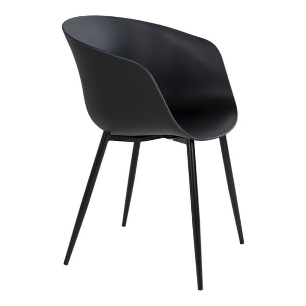 Rootz Roda Dining Chair Set - Moderna sittplatser - Stylish Black Chairs - Utmärkt stöd - 53x54.5x79 cm