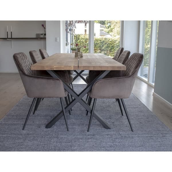 Rootz uppsättning av 2 Harbo -matstolar - sammet klädda - Stylish sittplatser - komfort - 57x65x87 cm