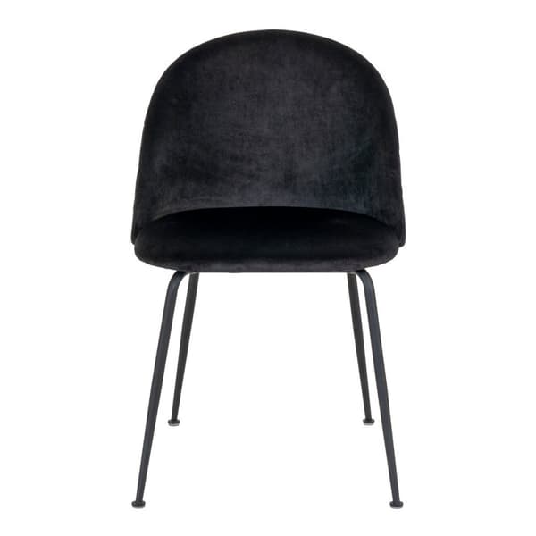 Rootz Geneve Dining -tuolisarja - Musta samettistuin - Tyylikkät mustan metallin jalat - mukavat istuimet, moderni ilme - 51 cm x 56cm x 76cm