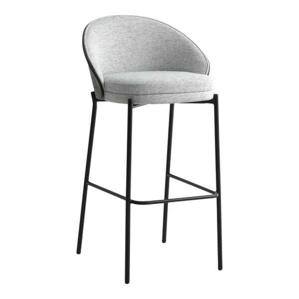 Rootz Canelas Bar -tuoli -setti - Barstool - High -tuoli - Moderni mukavuus - 50x54x97 cm - tyylikäs vaaleanharmaa ja tummanruskea, musta metalli jala