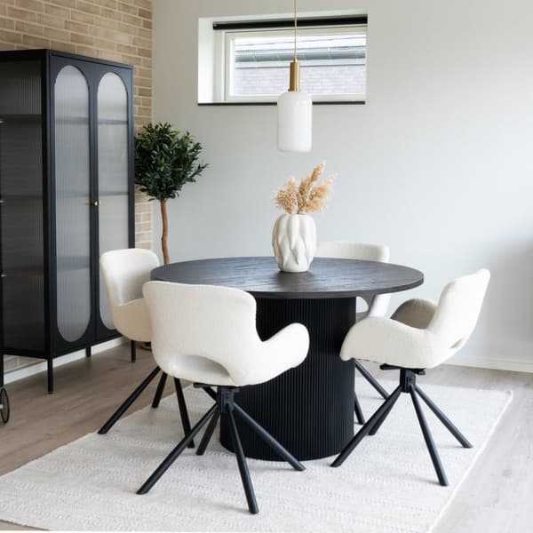 Rootz Amorim Dining Chair - Swivel Dining Seats - Bouclé klädda stolar - Modern elegans - 59 cm x 58 cm x 82,5 cm