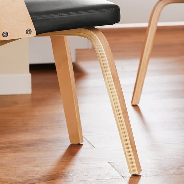 Rootz ergonomisk buet træ spisestol - køkkenstol - kontorstol - polstret sæde komfort - 48 cm x 79 cm x 55 cm