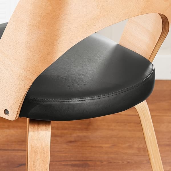 Rootz ergonomisk buet træ spisestol - køkkenstol - kontorstol - polstret sæde komfort - 48 cm x 79 cm x 55 cm