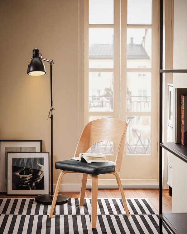 Rootz ergonomisk buet træ spisestol - køkkenstol - kontorstol - polstret sæde komfort - 48 cm x 79 cm x 55 cm