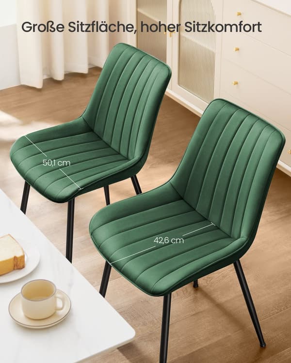 Matstol, SONGMICS set om 2, 60x50.1x88.6 cm, Grön