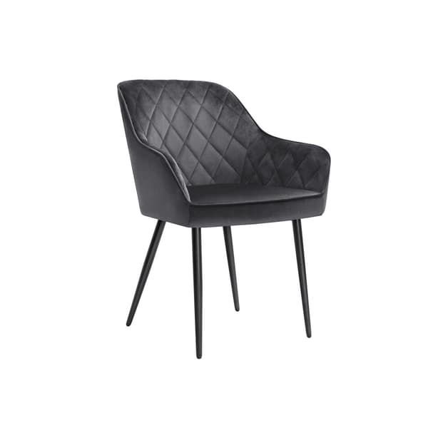 Stol, Sessel, Sammetöverdrag, 62,5x60x85 cm, Grå.