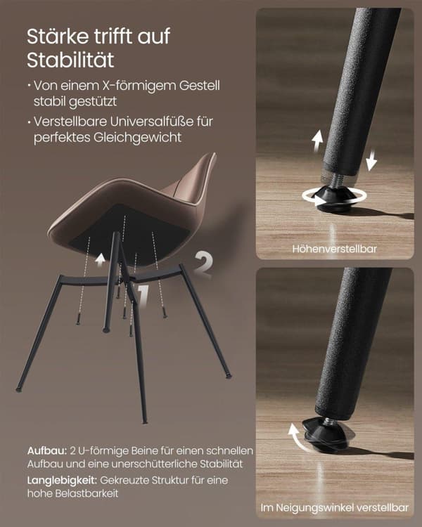 Stol, VASAGLE, 50x81 cm, Brun