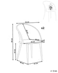 Miniatyrbilde 3 av 11: Sett med 2 Spisestoler Metall Svart Ramme Grønt Stoffsete Wienerflette Ryggstøtte Retro Seating