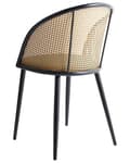 Miniatyrbilde 5 av 11: Sett med 2 Spisestoler Metall Svart Ramme Grønt Stoffsete Wienerflette Ryggstøtte Retro Seating