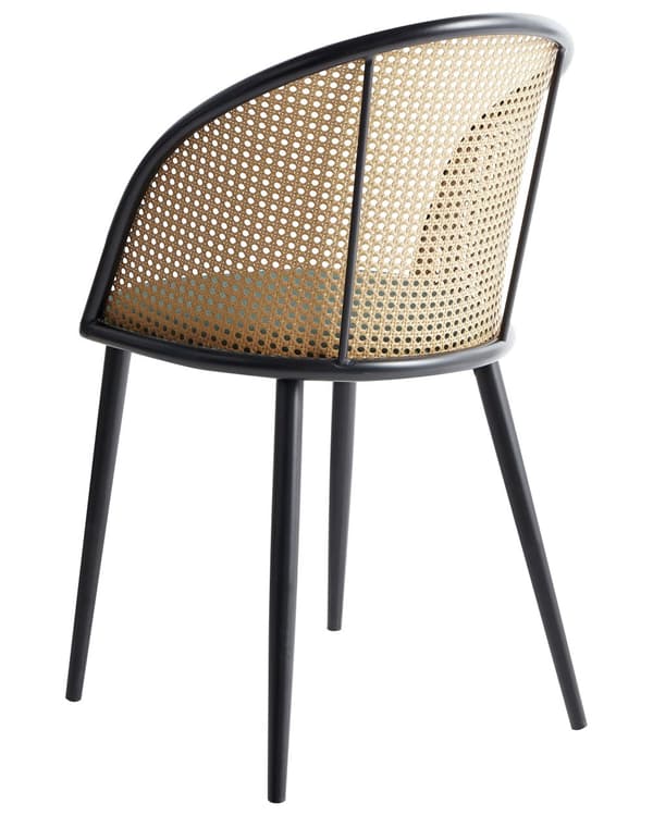 Sett med 2 Spisestoler Metall Svart Ramme Grønt Stoffsete Wienerflette Ryggstøtte Retro Seating