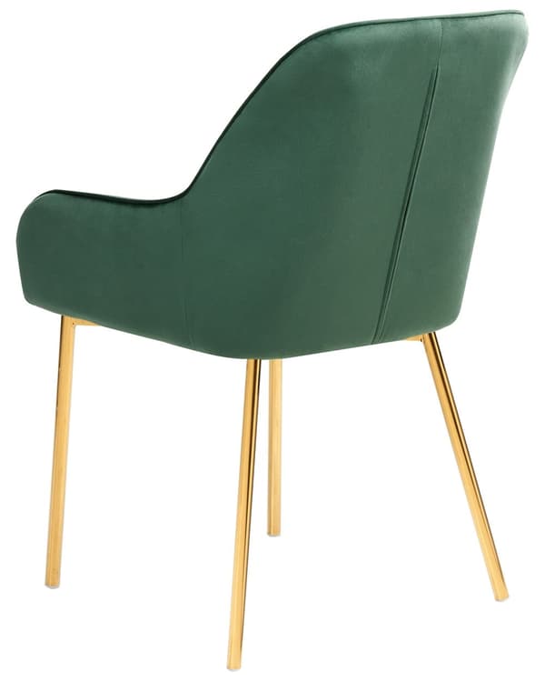 Sett med 2 Spisestoler Grønn Fløyel Polstring Gullben Retro Glamour