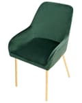 Miniatyrbilde 7 av 11: Sett med 2 Spisestoler Grønn Fløyel Polstring Gullben Retro Glamour