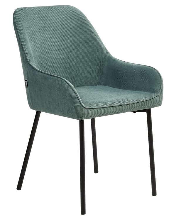 Sæt med 2 Spisestuestole Grøn Velour Betrukket med Sorte ben Glamourøs Stil
