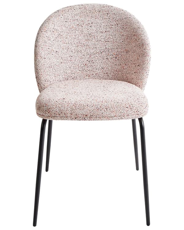 Sæt med 2 spisebordsstole beige polstrede sæder og rygge metalben moderne design