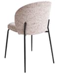 Miniatyrbillede 5 af 9: Sæt med 2 spisebordsstole beige polstrede sæder og rygge metalben moderne design