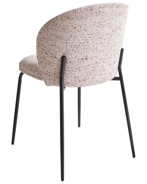 Sæt med 2 spisebordsstole beige polstrede sæder og rygge metalben moderne design
