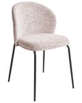 Miniatyrbillede 6 af 9: Sæt med 2 spisebordsstole beige polstrede sæder og rygge metalben moderne design