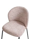 Miniatyrbillede 7 af 9: Sæt med 2 spisebordsstole beige polstrede sæder og rygge metalben moderne design