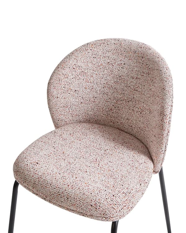 Sæt med 2 spisebordsstole beige polstrede sæder og rygge metalben moderne design