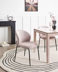 Miniatyrbillede 2 af 9: Sæt med 2 spisebordsstole beige polstrede sæder og rygge metalben moderne design