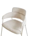Miniatyrbillede 7 af 9: Sæt med 2 spisebordsstole beige polstrede sæder og rygge med sidearmlæn metalben moderne design