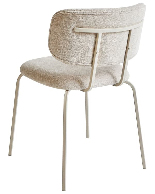 Sæt med 2 spisebordsstole beige polstrede sæder og rygge metalben moderne design