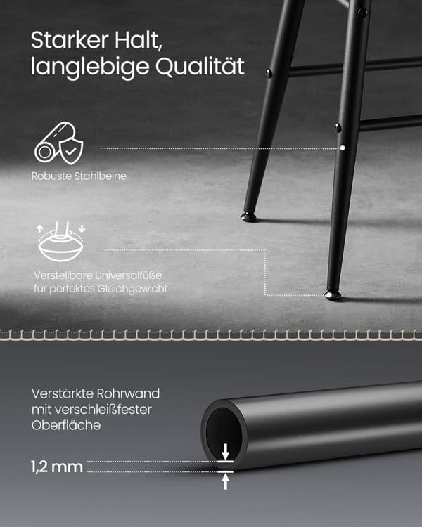 Ekho Collection - Barstole - Sæt med 2 - Industrielt design
