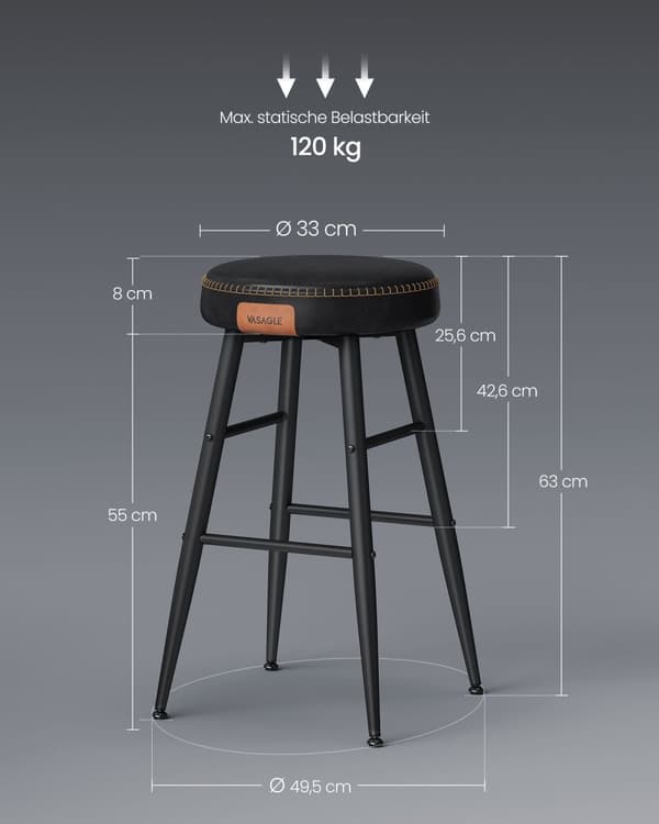 Ekho Collection - Barstole - Sæt med 2 - Industrielt design
