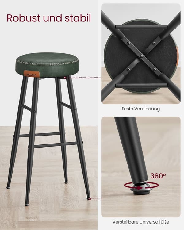 Ekho Collection - Barstole - Sæt med 2 - Industrielt design