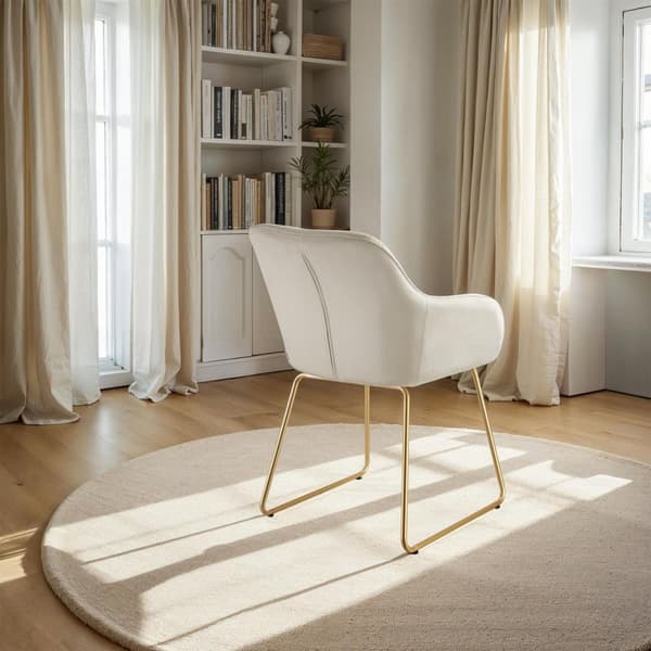 Matstol Jeane i sammetslook - Sammetslook crème/guld, Uppsättning om 6
