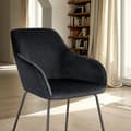 Miniatyrbillede 4 af 11: Spisebordsstol Jeane, velour - Velour sort/sort,pr. stk.