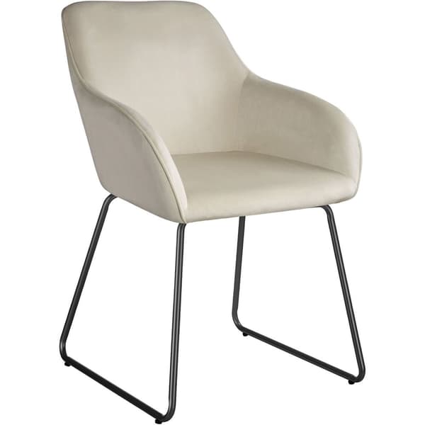 Spisebordsstol Jeane, velour - Velour creme/sort,pr. stk.