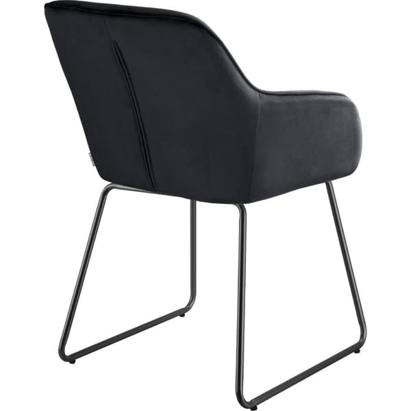 Spisebordsstol Jeane, velour - Velour sort/sort,Sæt med 4 stk.