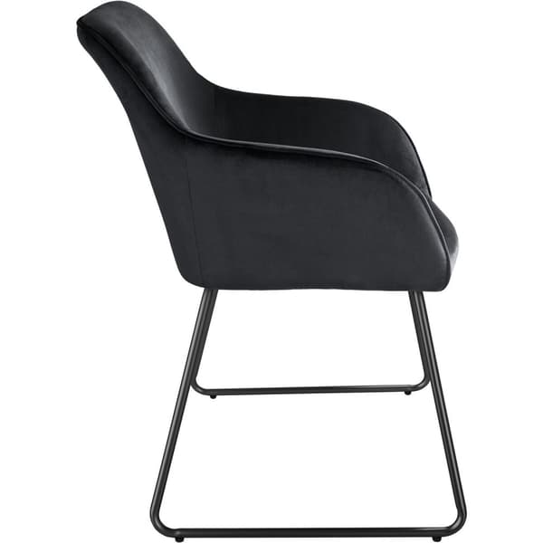 Spisebordsstol Jeane, velour - Velour sort/sort,Sæt med 4 stk.