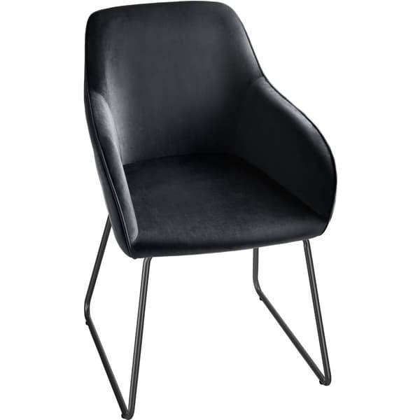 Spisebordsstol Jeane, velour - Velour sort/sort,Sæt med 4 stk.